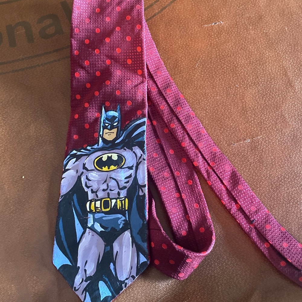 Batman Graphic Tie in Red and Black